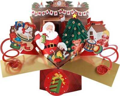 Second Nature Christmas Pop Ups Greeting Card – Santas Presents