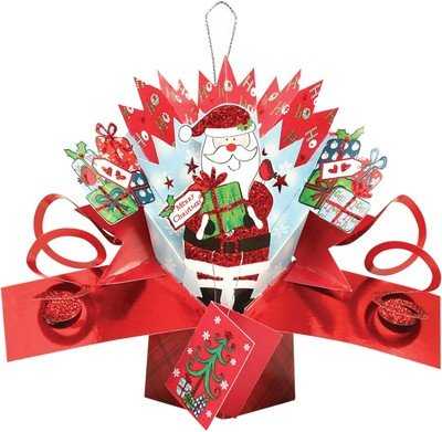 Second Nature Petite Christmas Pop-Up Cards New Luxury 3D Pop Ups Second Nature Xmas Card Petite – Santa & Gift